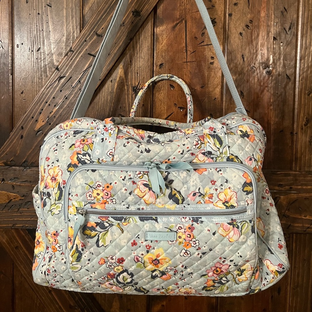 Vera Bradley Gray Floral Travel Bag